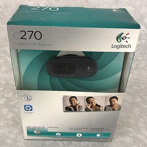 Logitech C270 HD Webcam for Video Calling & Photo Capture w/Built-in Mic USB 2.0